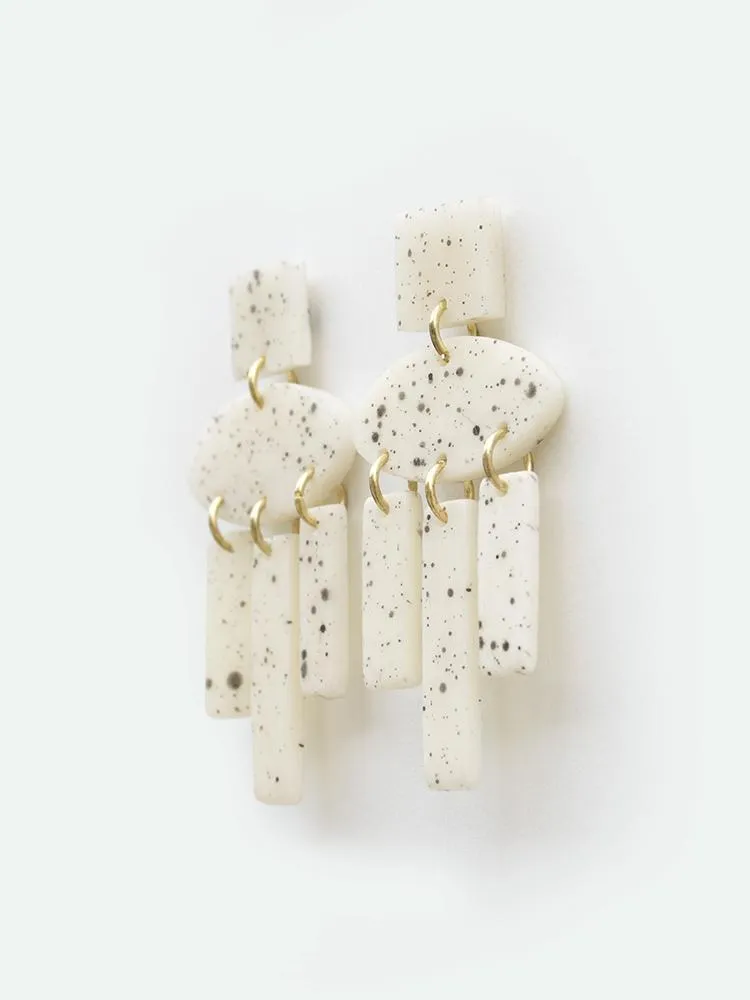 Dappled Shapes Earrings - White sold by Mata Traders product image thumbnail 5