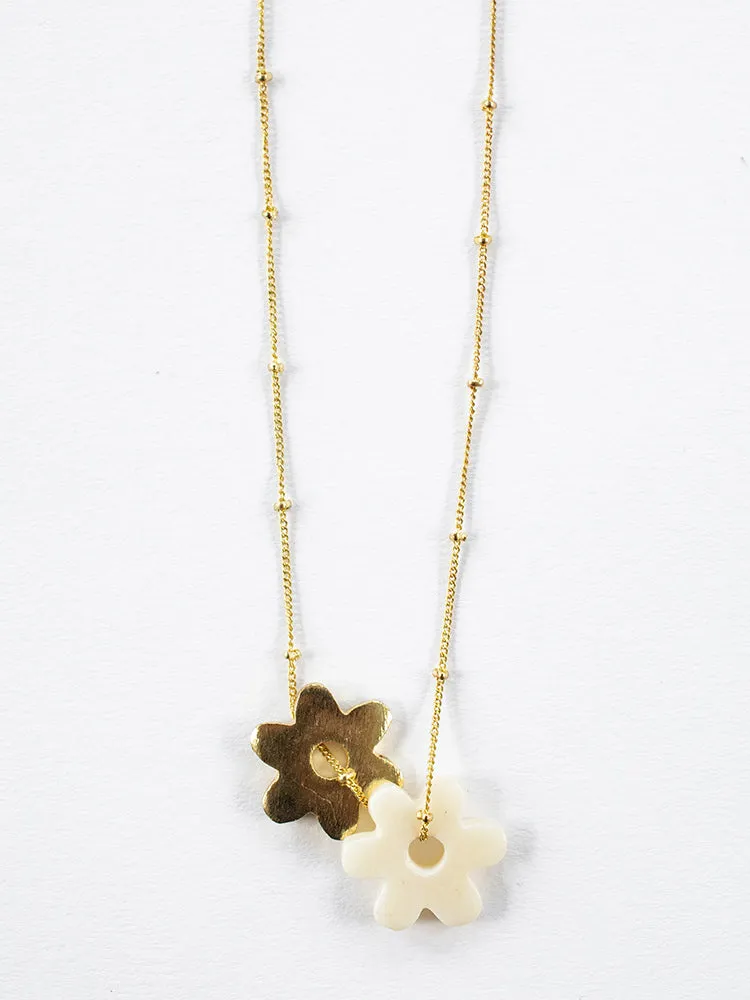 Layered Flower Necklace - Gold sold by Mata Traders product image thumbnail 2