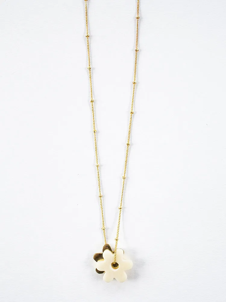 Layered Flower Necklace - Gold sold by Mata Traders