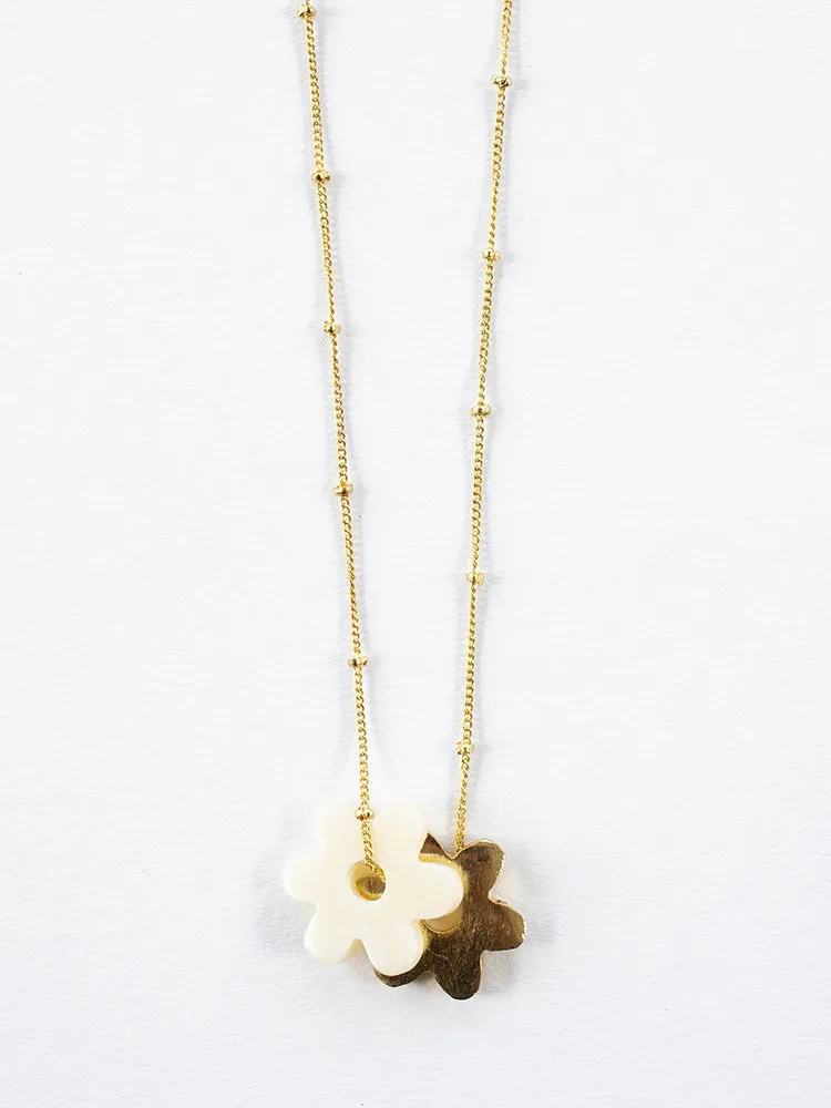 Layered Flower Necklace - Gold sold by Mata Traders product image thumbnail 3
