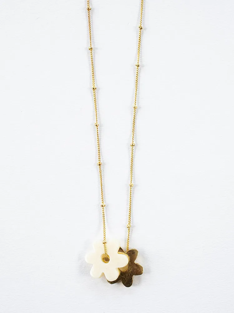 Layered Flower Necklace - Gold sold by Mata Traders product image thumbnail 4