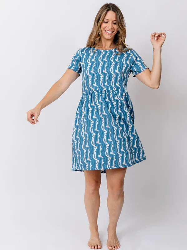 Serenade Dress - Blue Samudra sold by Mata Traders