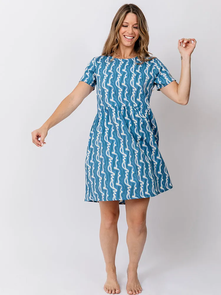 Serenade Dress - Blue Samudra sold by Mata Traders