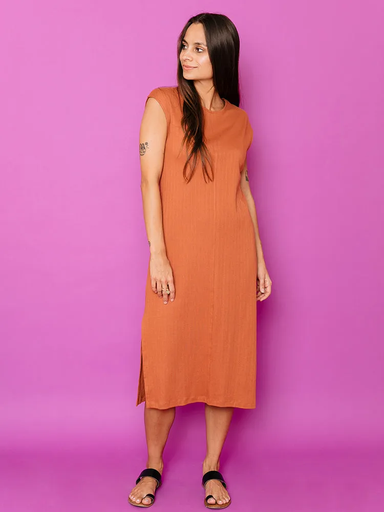 Sasha Shift Dress - Sandstone Rib Knit sold by Mata Traders product image thumbnail 2