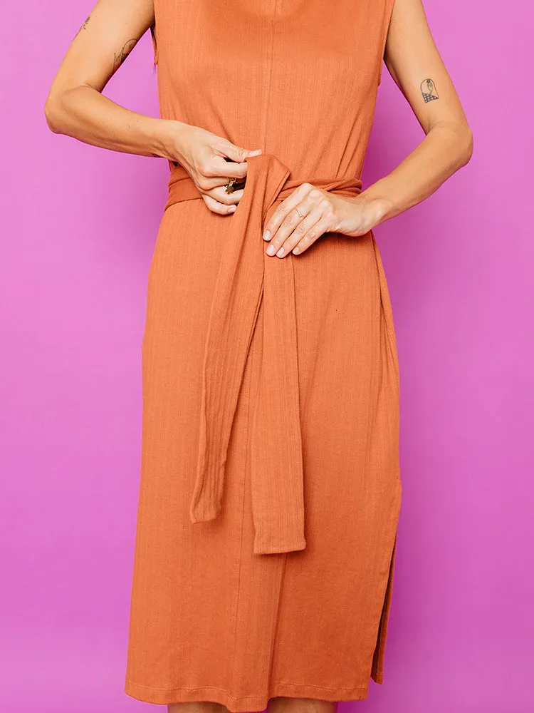 Sasha Shift Dress - Sandstone Rib Knit sold by Mata Traders product image thumbnail 5