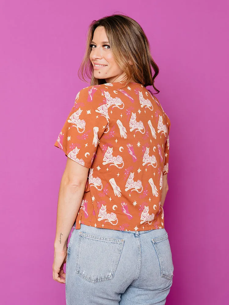 Marley Boxy Wrap Top - Orchid Tigress sold by Mata Traders product image thumbnail 2