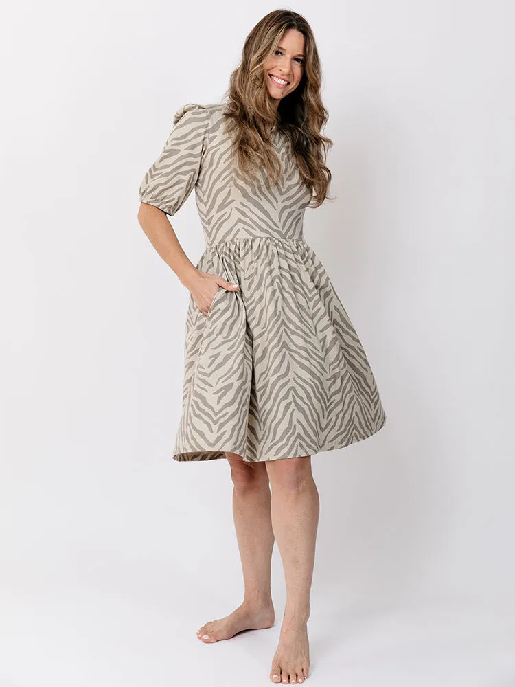 Inez Bubble Sleeve Dress - Savanna Stripe sold by Mata Traders product image thumbnail 2