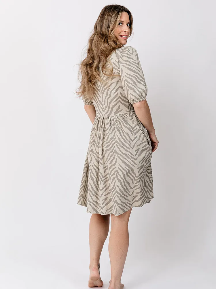 Inez Bubble Sleeve Dress - Savanna Stripe sold by Mata Traders product image thumbnail 4