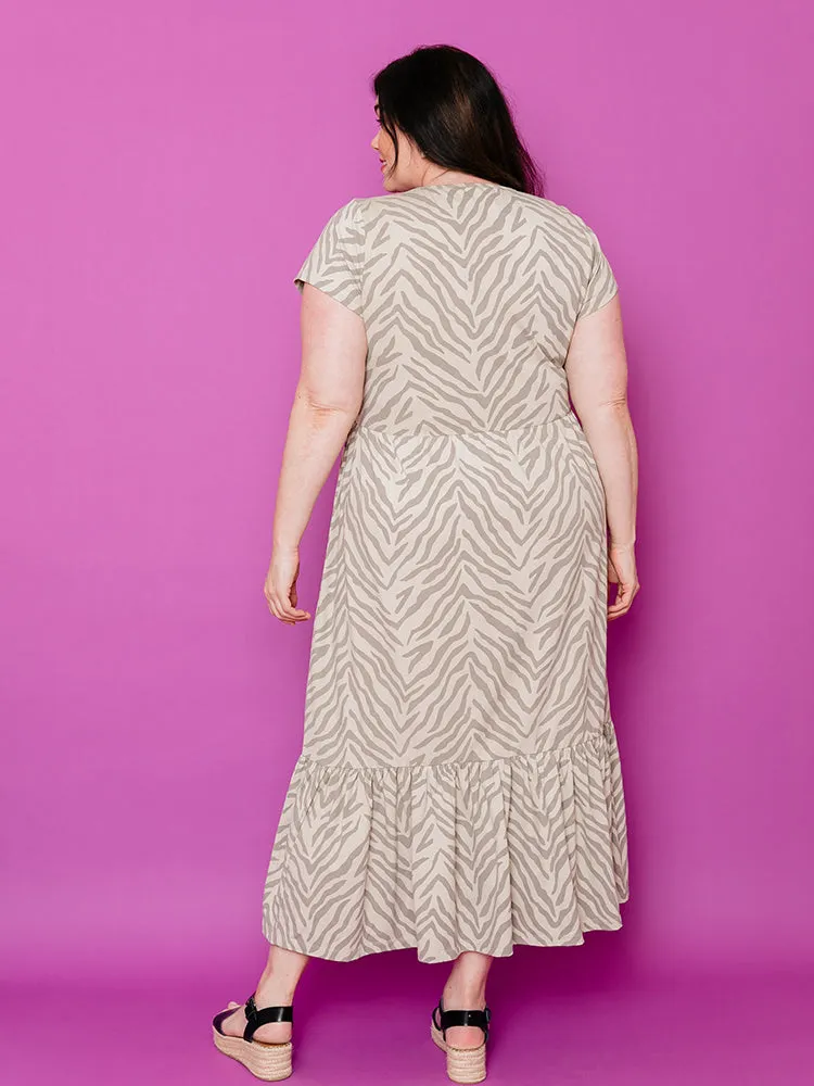 Randi Plus Size Midi Dress - Savanna Stripe sold by Mata Traders product image thumbnail 2