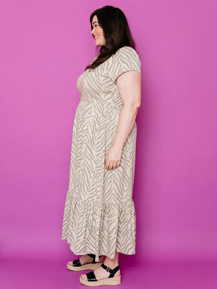Randi Plus Size Midi Dress - Savanna Stripe sold by Mata Traders product image thumbnail 5