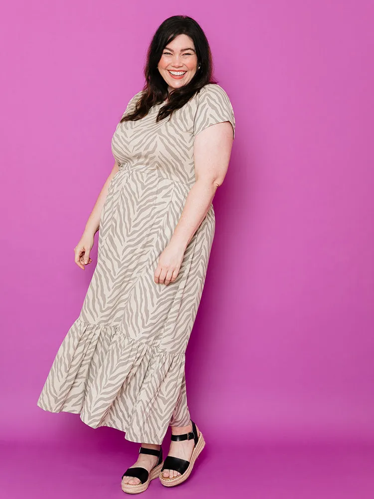 Randi Plus Size Midi Dress - Savanna Stripe sold by Mata Traders product image thumbnail 3
