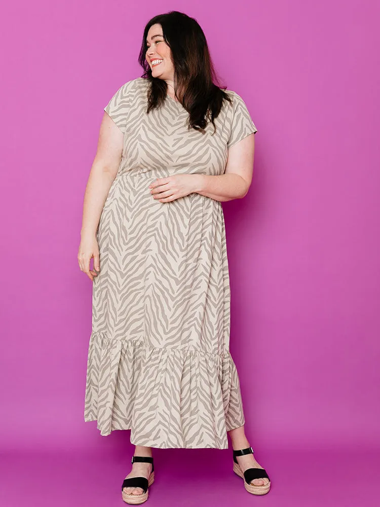 Randi Plus Size Midi Dress - Savanna Stripe sold by Mata Traders product image thumbnail 4