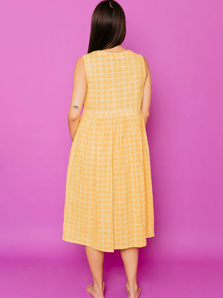 Melody Midi Dress - Sunny Stripes Yellow sold by Mata Traders product image thumbnail 4