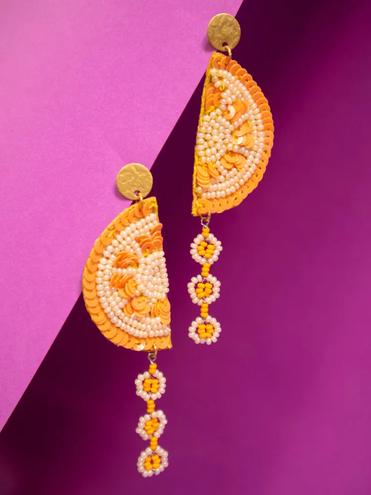Slice Dangle Earrings - Orange sold by Mata Traders product image thumbnail 4