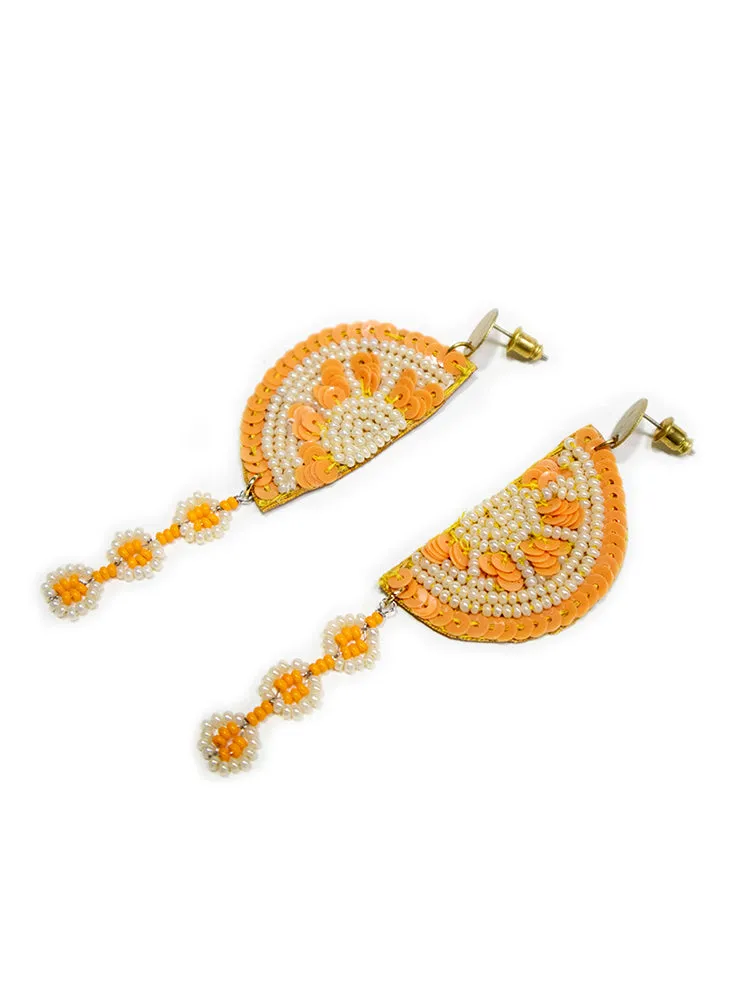 Slice Dangle Earrings - Orange sold by Mata Traders product image thumbnail 5