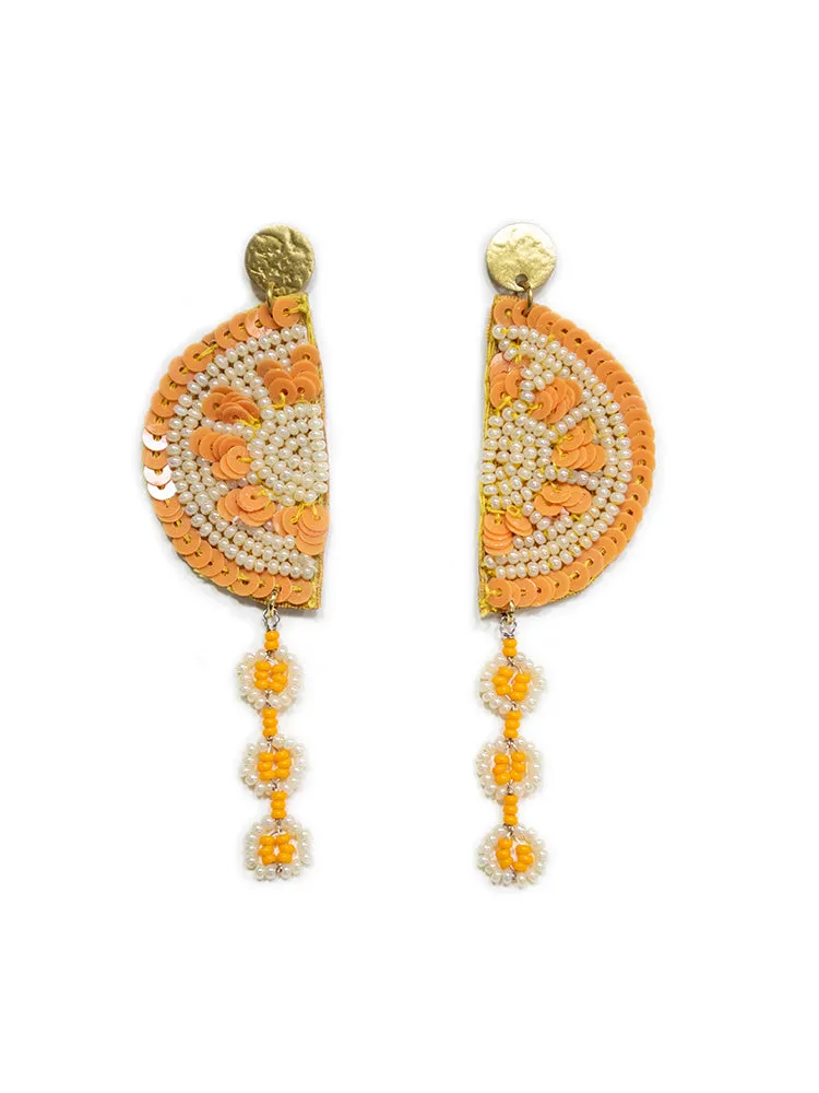 Slice Dangle Earrings - Orange sold by Mata Traders product image thumbnail 3