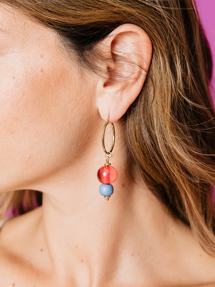 Mimi Resin Hoops - Poppy sold by Mata Traders product image thumbnail 4