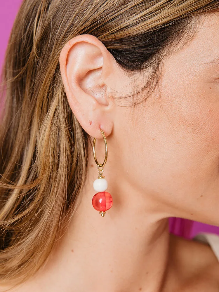 Mimi Resin Hoops - Poppy sold by Mata Traders product image thumbnail 5