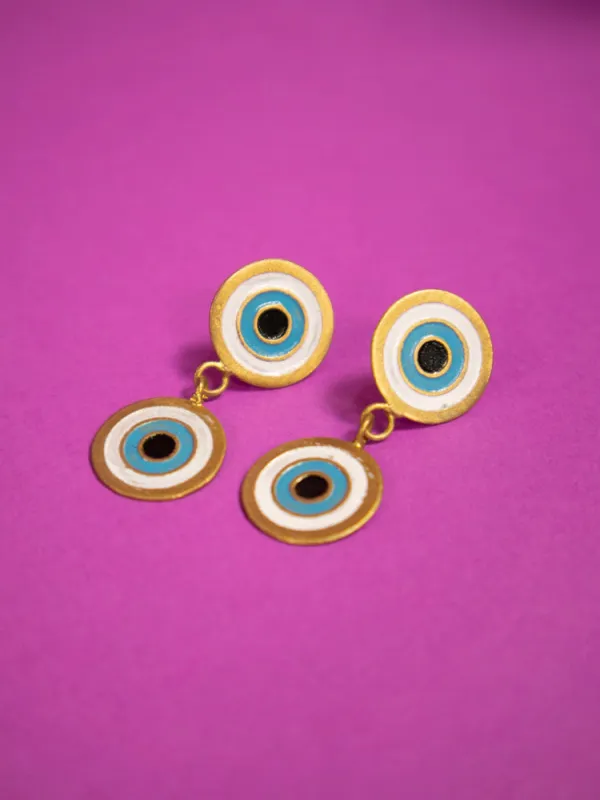 Double Vision Earrings - Gold sold by Mata Traders