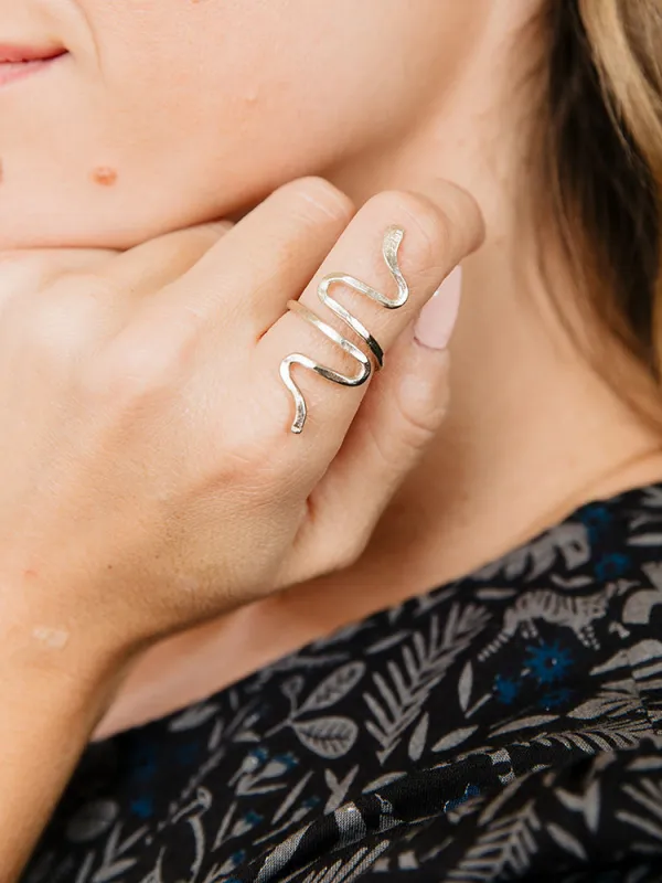 Serpentine Ring - Silver sold by Mata Traders