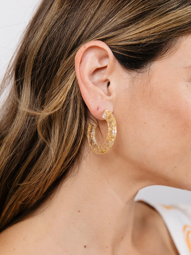 Goa Resin Hoops - Gold sold by Mata Traders