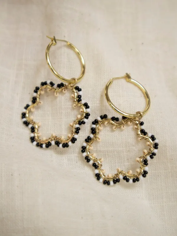 Jenna Earrings - Black sold by Mata Traders