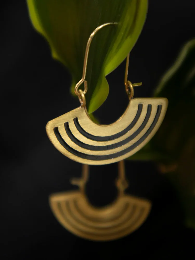 Petite Rainbow Earrings - Black sold by Mata Traders