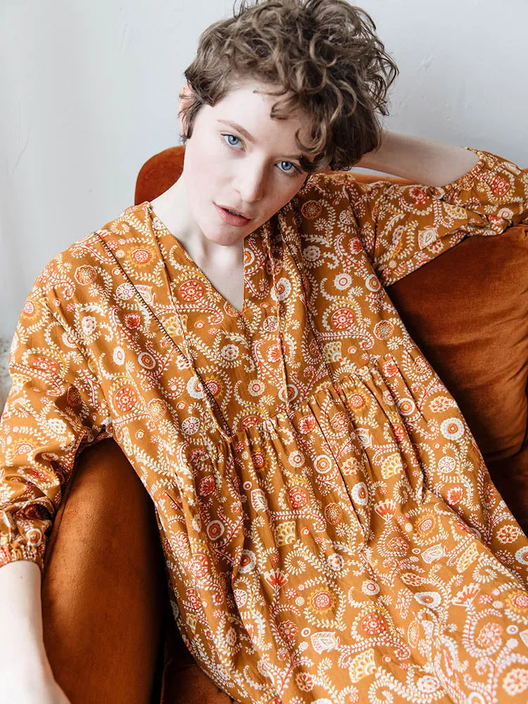 Sohla Mini Dress - Paprika Suzani sold by Mata Traders