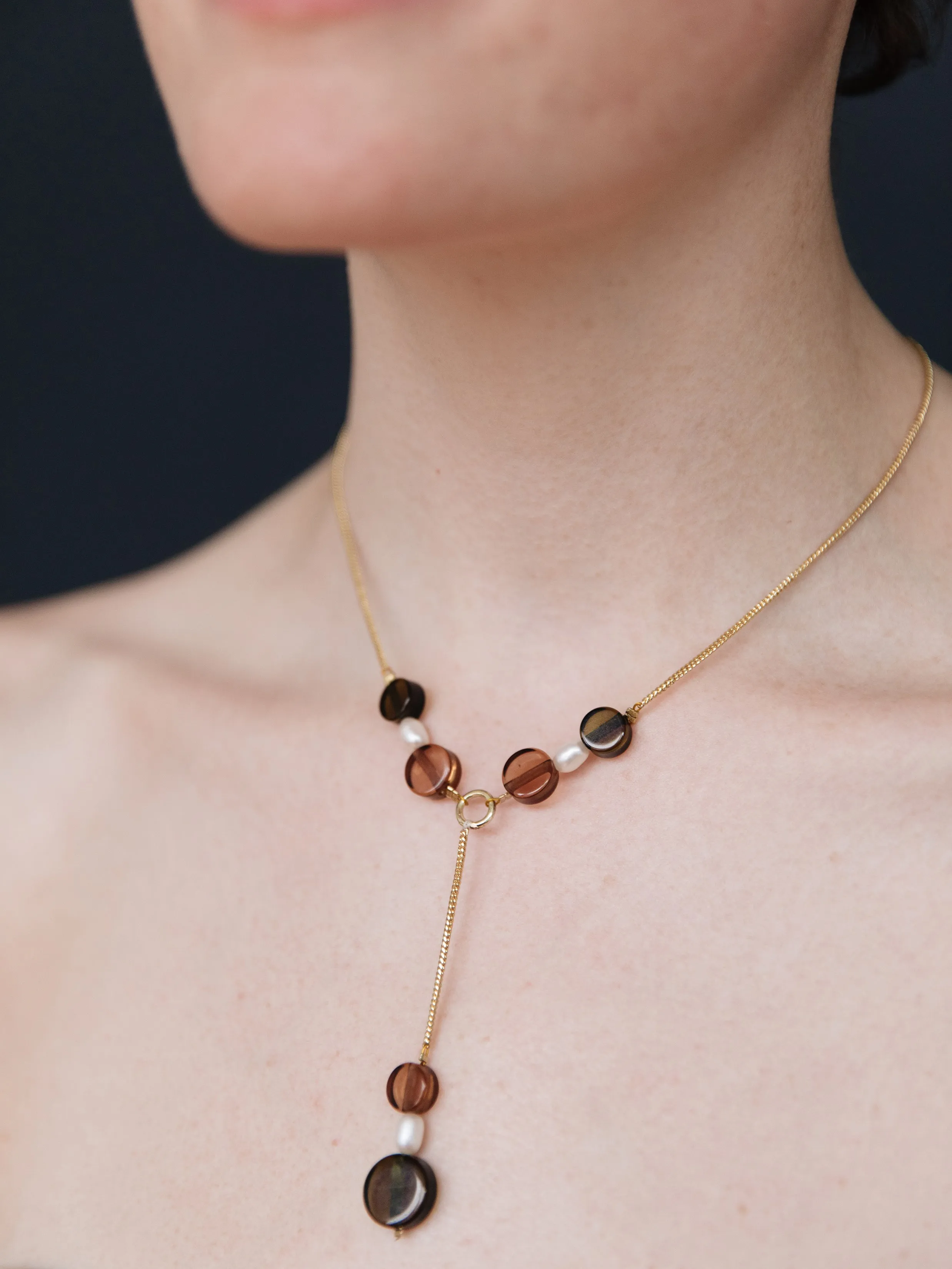 Mod Bead Necklace - Gold sold by Mata Traders product image thumbnail 2