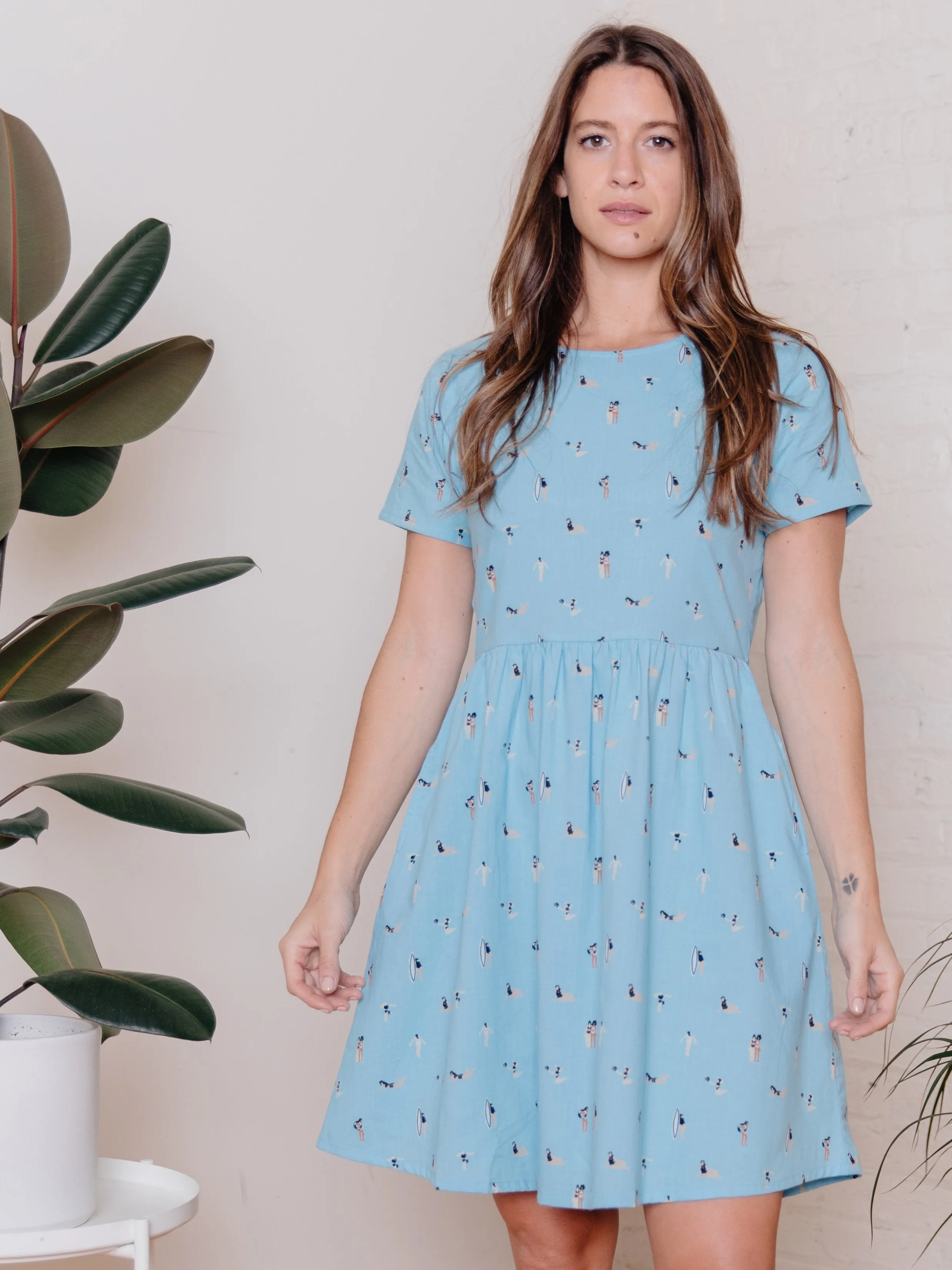 Serenade Dress - Blue Swimmers sold by Mata Traders