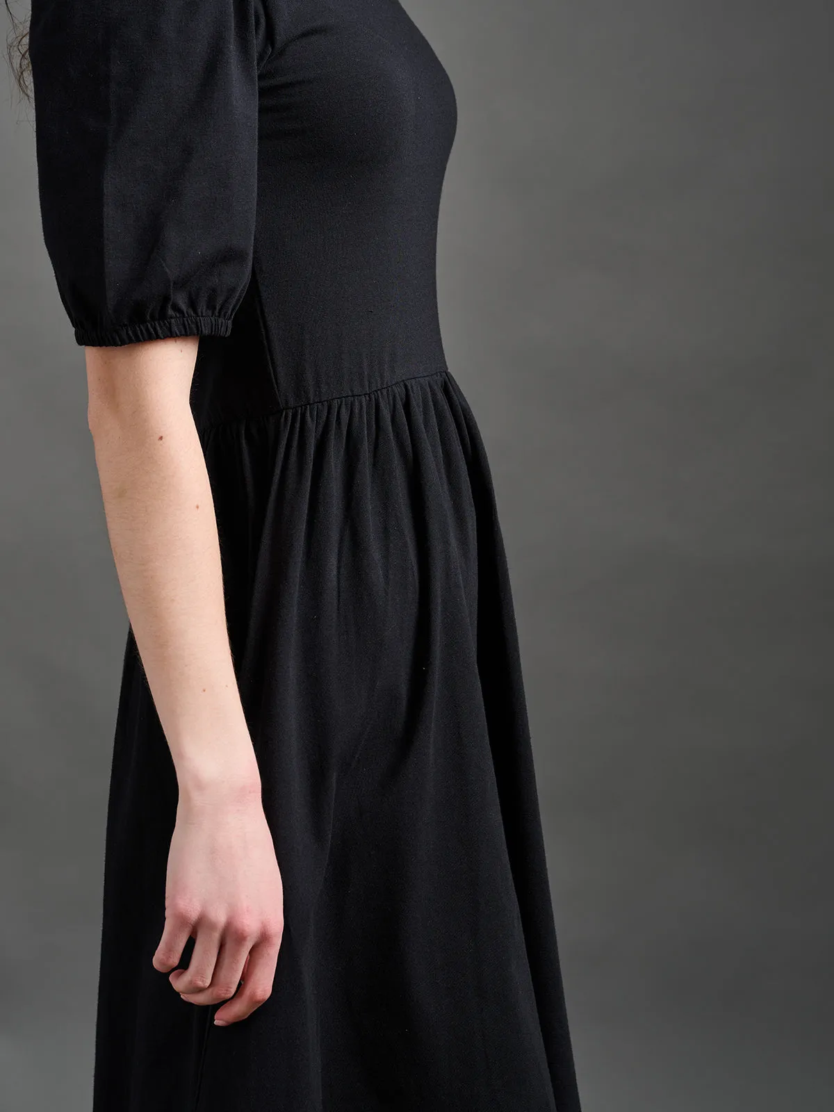 Inez Bubble Sleeve Dress - Black Jersey sold by Mata Traders product image thumbnail 4