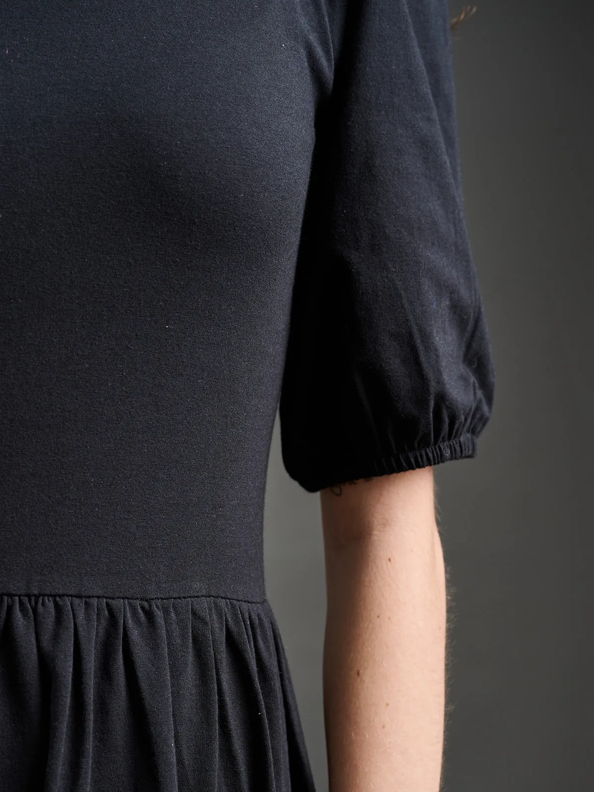 Inez Bubble Sleeve Dress - Black Jersey sold by Mata Traders product image thumbnail 3