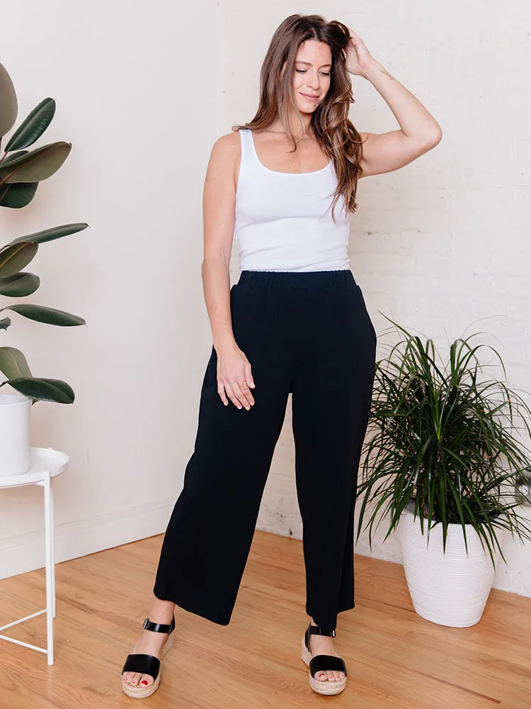 Fae Wide Leg Pant - Black Jersey sold by Mata Traders product image thumbnail 4