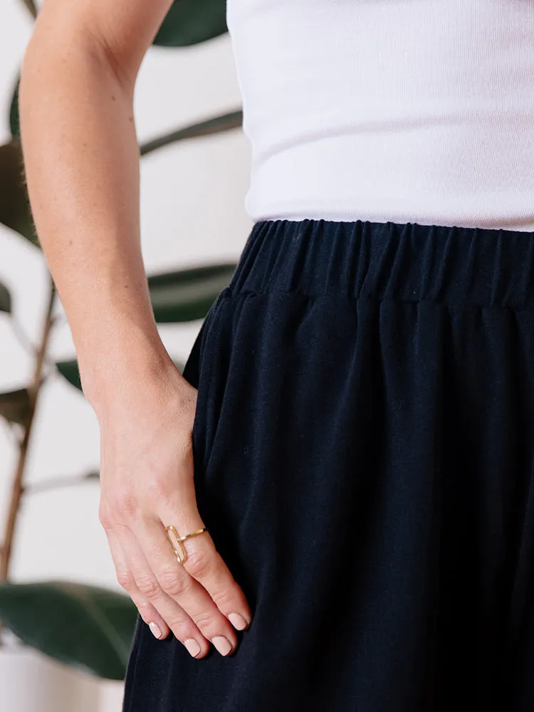 Fae Wide Leg Pant - Black Jersey sold by Mata Traders product image thumbnail 2