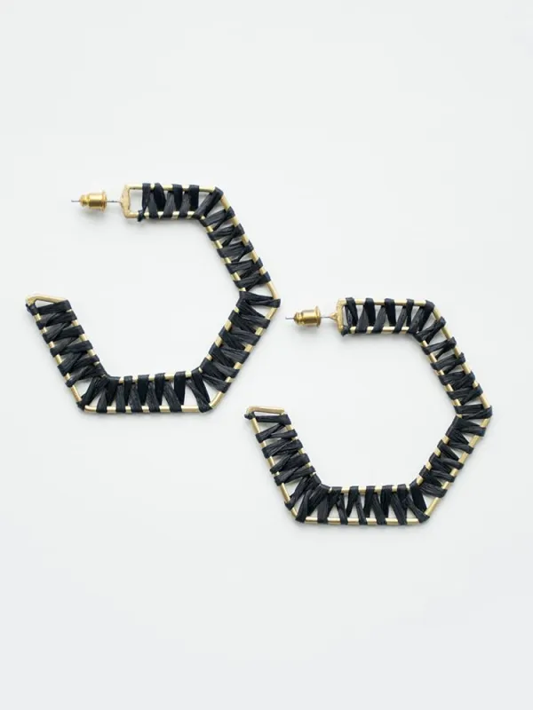 Piccadilly Earrings - Black sold by Mata Traders