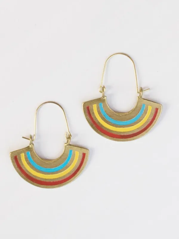 Petite Rainbow Earrings - Multi Color made by Mata Traders
