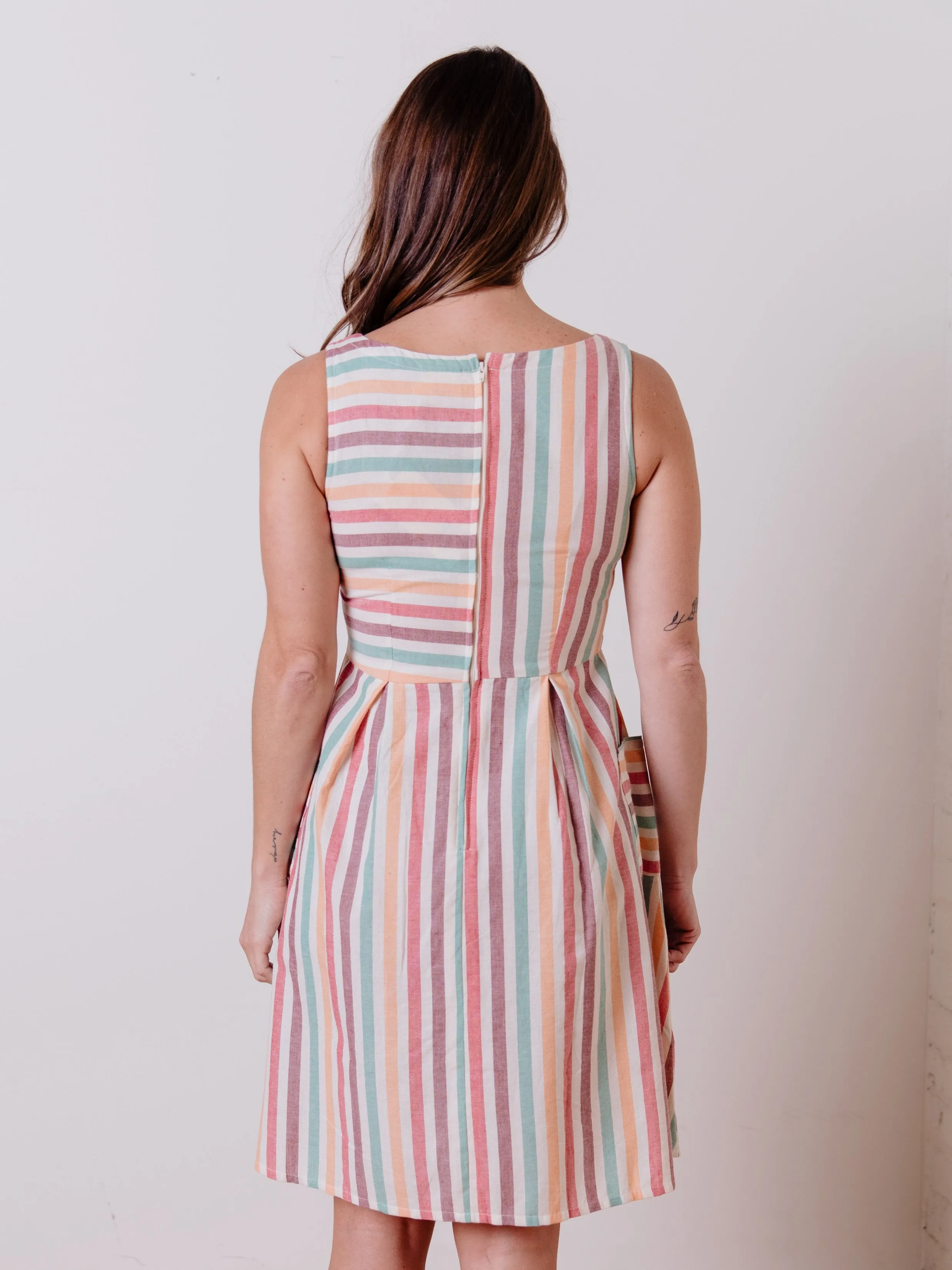 Vintage Panel Dress - Ice Cream Stripe sold by Mata Traders product image thumbnail 2