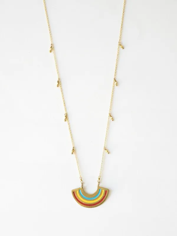 Petite Rainbow Necklace - Multi Color sold by Mata Traders