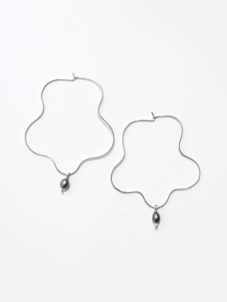 Sea Squiggle Hoops - Silver sold by Mata Traders product image thumbnail 3