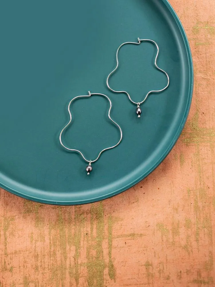 Sea Squiggle Hoops - Silver sold by Mata Traders product image thumbnail 2