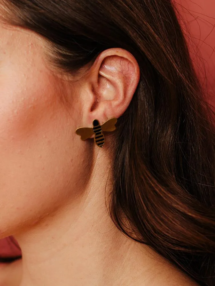 Honey Bee Studs - Gold sold by Mata Traders product image thumbnail 2