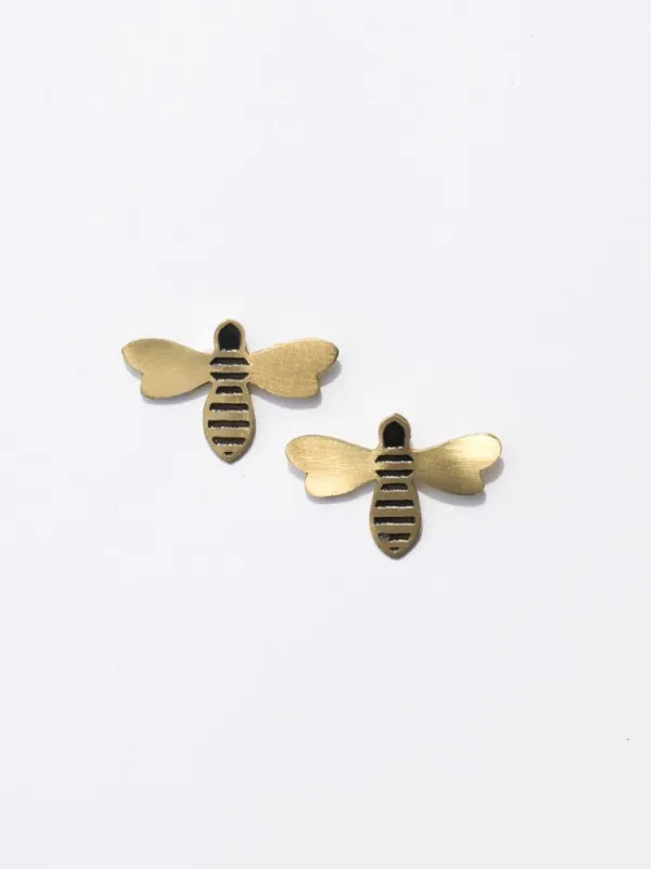 Honey Bee Studs - Gold sold by Mata Traders