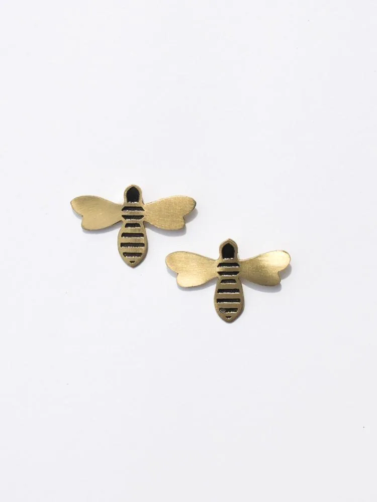 Honey Bee Studs - Gold sold by Mata Traders
