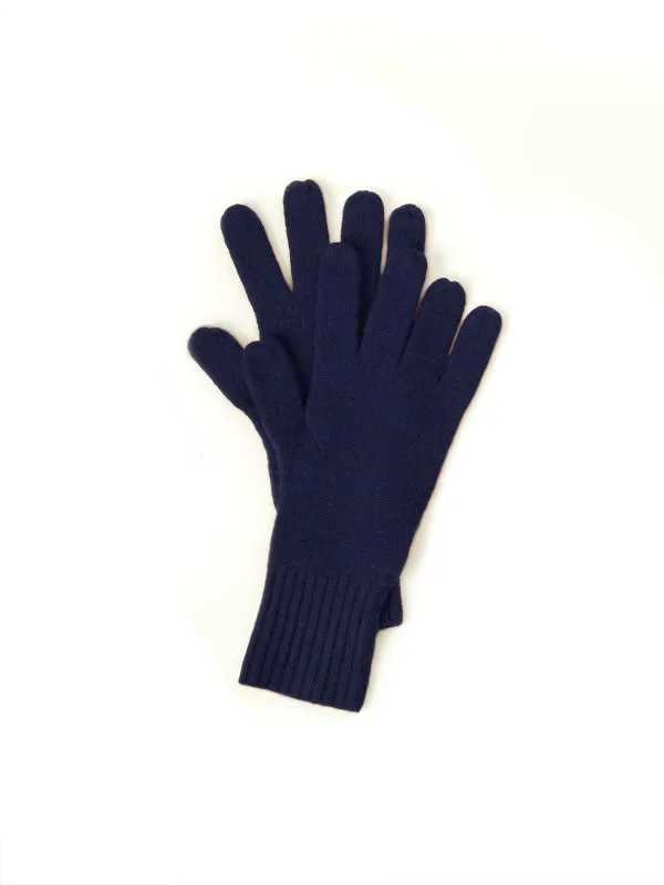 Cashmere Gloves - Navy Cashmere sold by Mata Traders