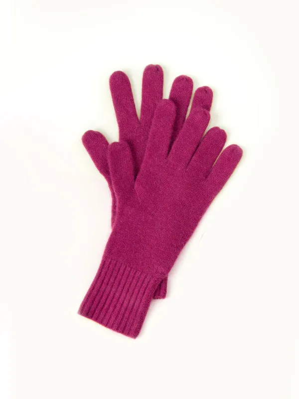 Cashmere Gloves - Magenta Cashmere sold by Mata Traders
