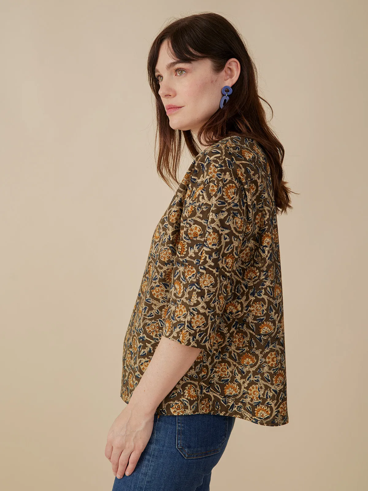 Ruth Top - Olive Kalamkari sold by Mata Traders product image thumbnail 5