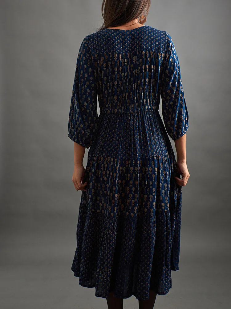 Adriana Dress - Midnight Floral Mix sold by Mata Traders product image thumbnail 5