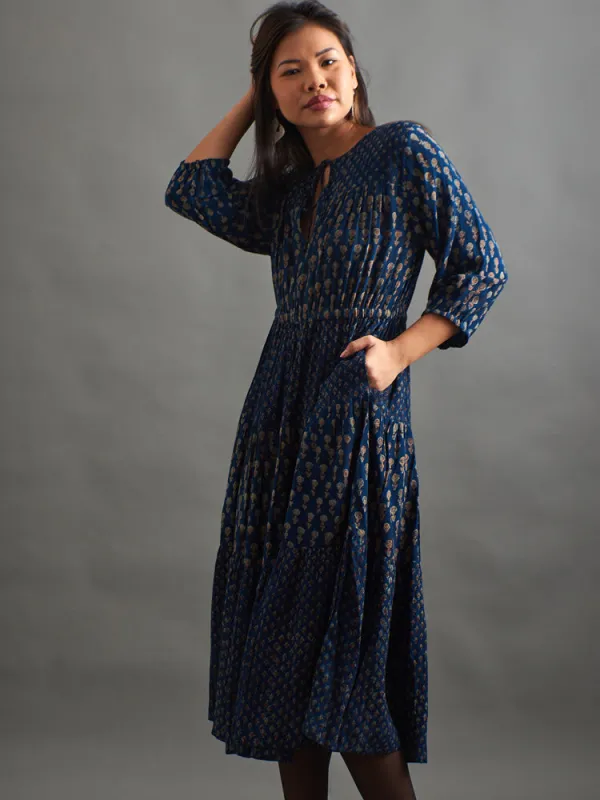 Adriana Dress - Midnight Floral Mix made by Mata Traders