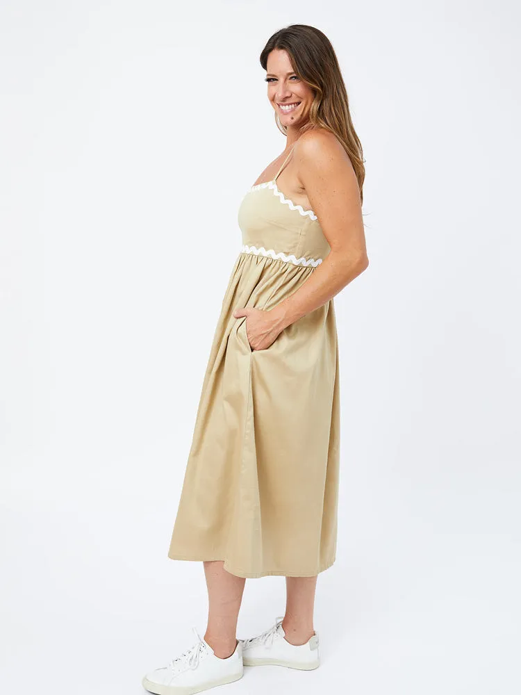 Sofia Midi Dress - Khaki sold by Mata Traders product image thumbnail 5