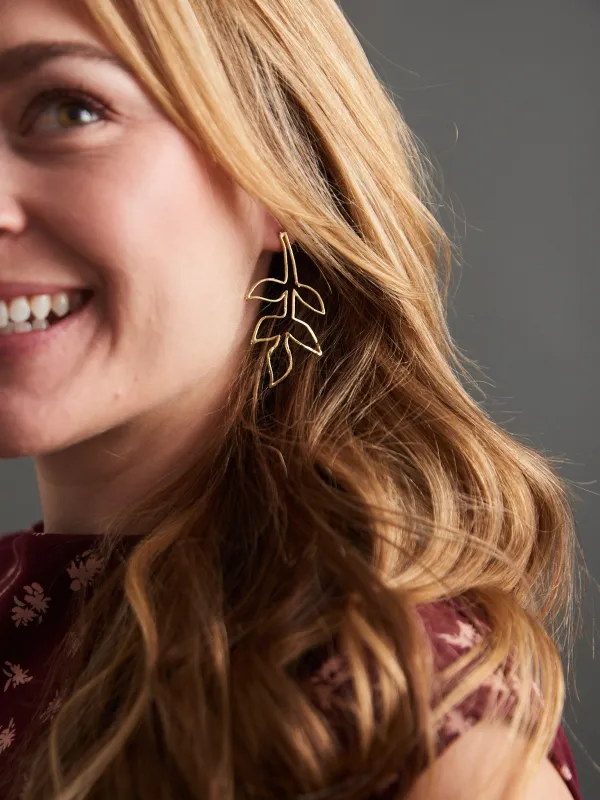 Fauna Wire Earrings - Gold sold by Mata Traders